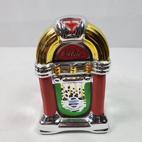 Vintage Coca Cola Jukebox Salt Pepper Stacking Shakers 5x3x3 Inch - Picture 2 of 10